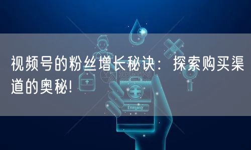 视频号的粉丝增长秘诀:探索购买渠道的奥秘!