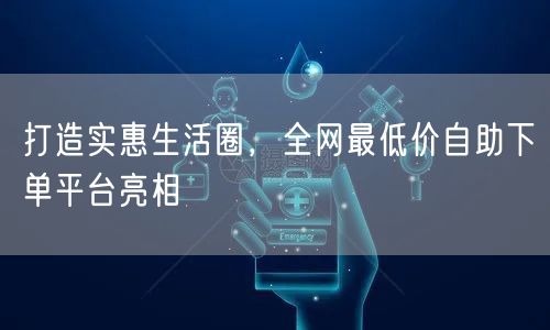 打造实惠生活圈,全网最低价自助下单平台亮相