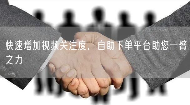 快速增加视频关注度,自助下单平台助您一臂之力