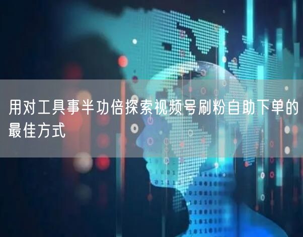 用对工具事半功倍探索视频号刷粉自助下单的最佳方式