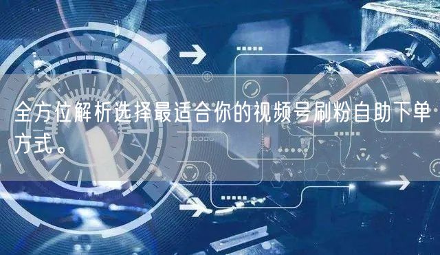 全方位解析选择最适合你的视频号刷粉自助下单方式。