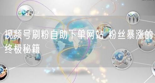 视频号刷粉自助下单网站 粉丝暴涨的终极秘籍